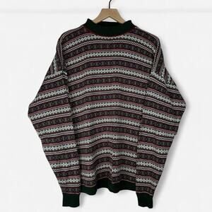 Vintage crossings fine line knit sweater